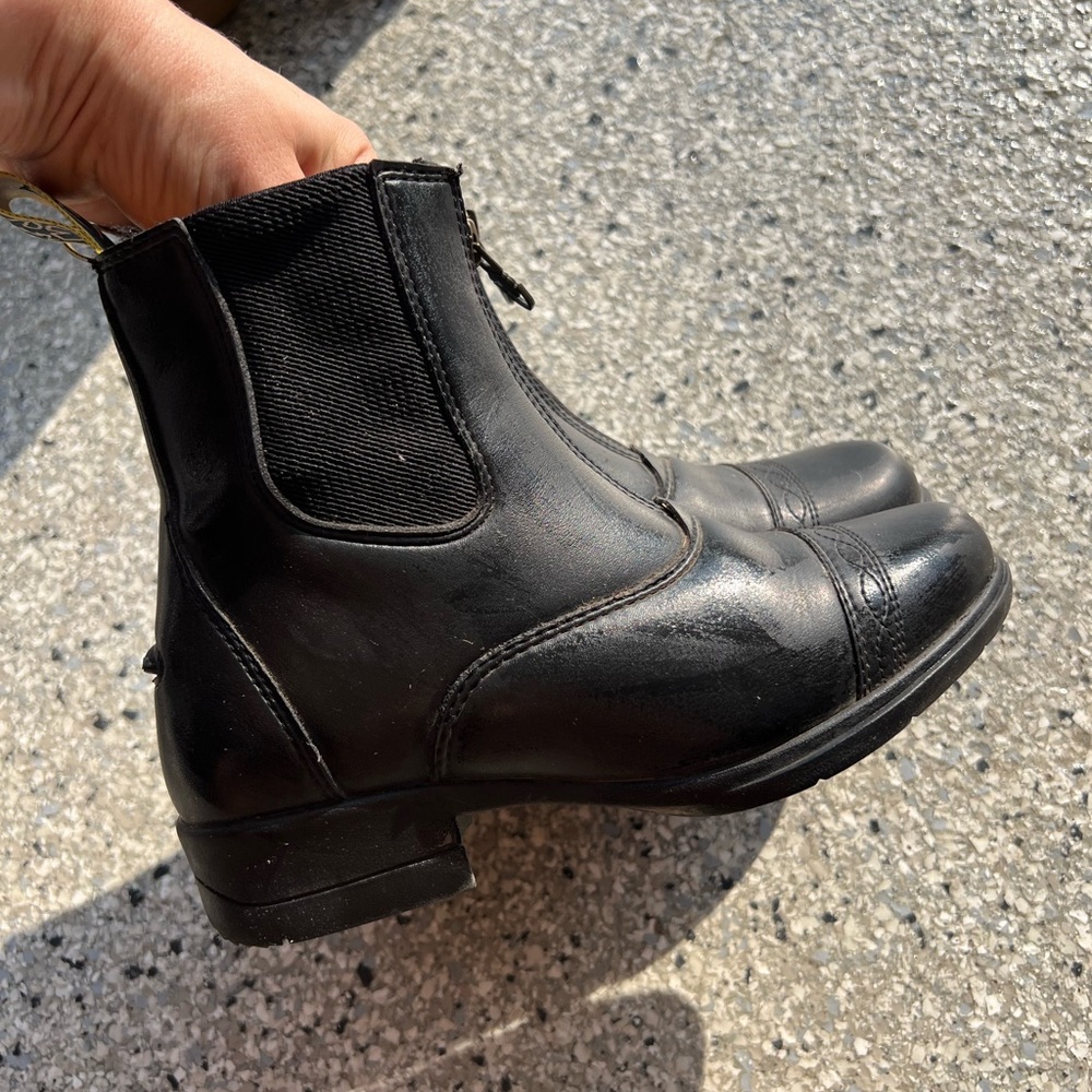 MORETTA | Black Leather Kids Horseback Riding Boots